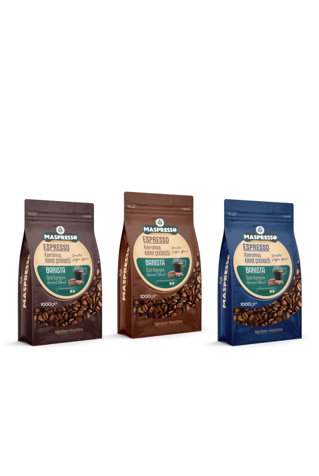 Maspresso Espresso Barista Özel Karışım kavrulmuş kahve çekirdeği 1000 g paketleri
